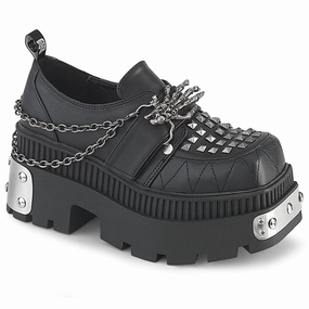 3 Inch Heel WRATH-42 Black Vegan Leather