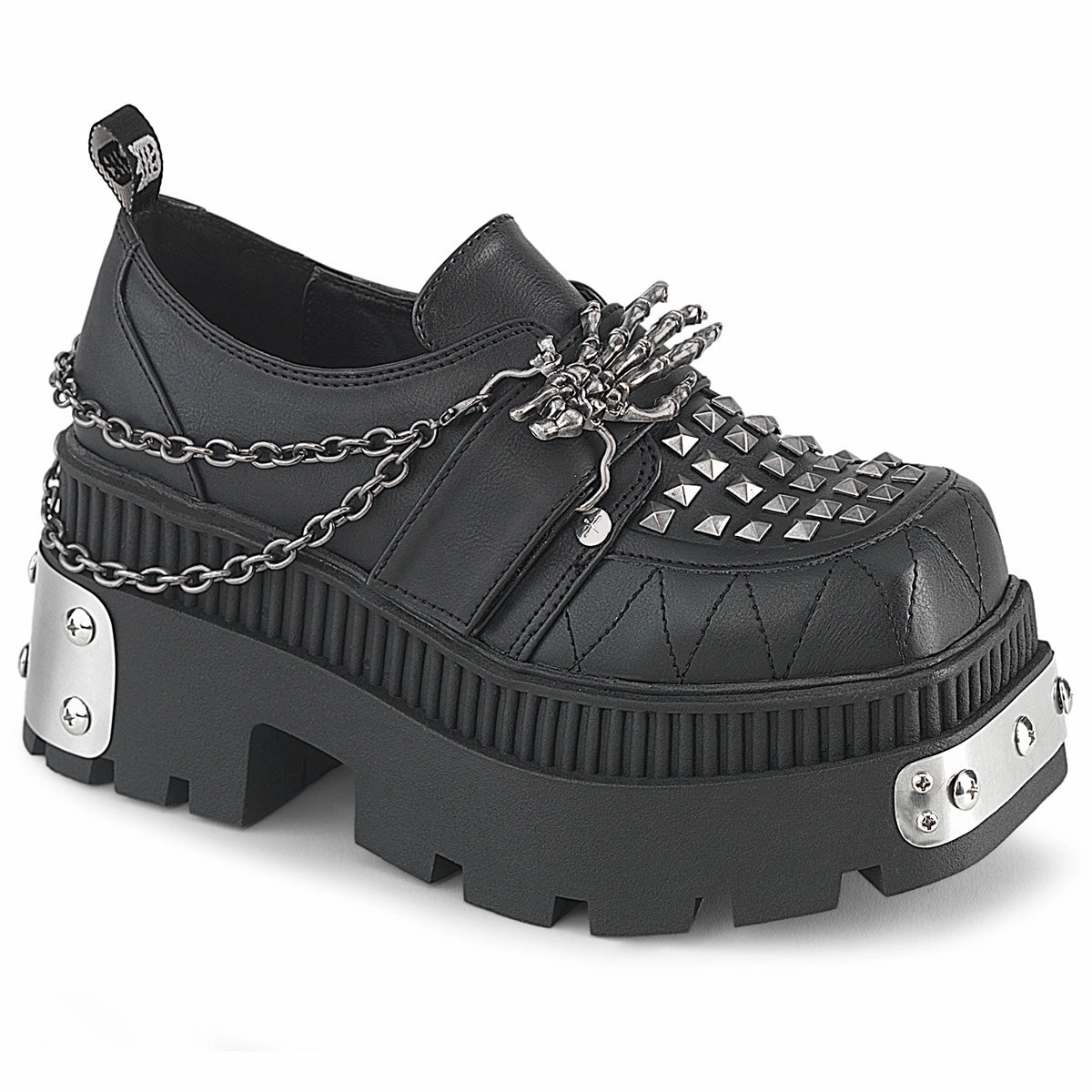 3 Inch Heel WRATH-42 Black Vegan Leather