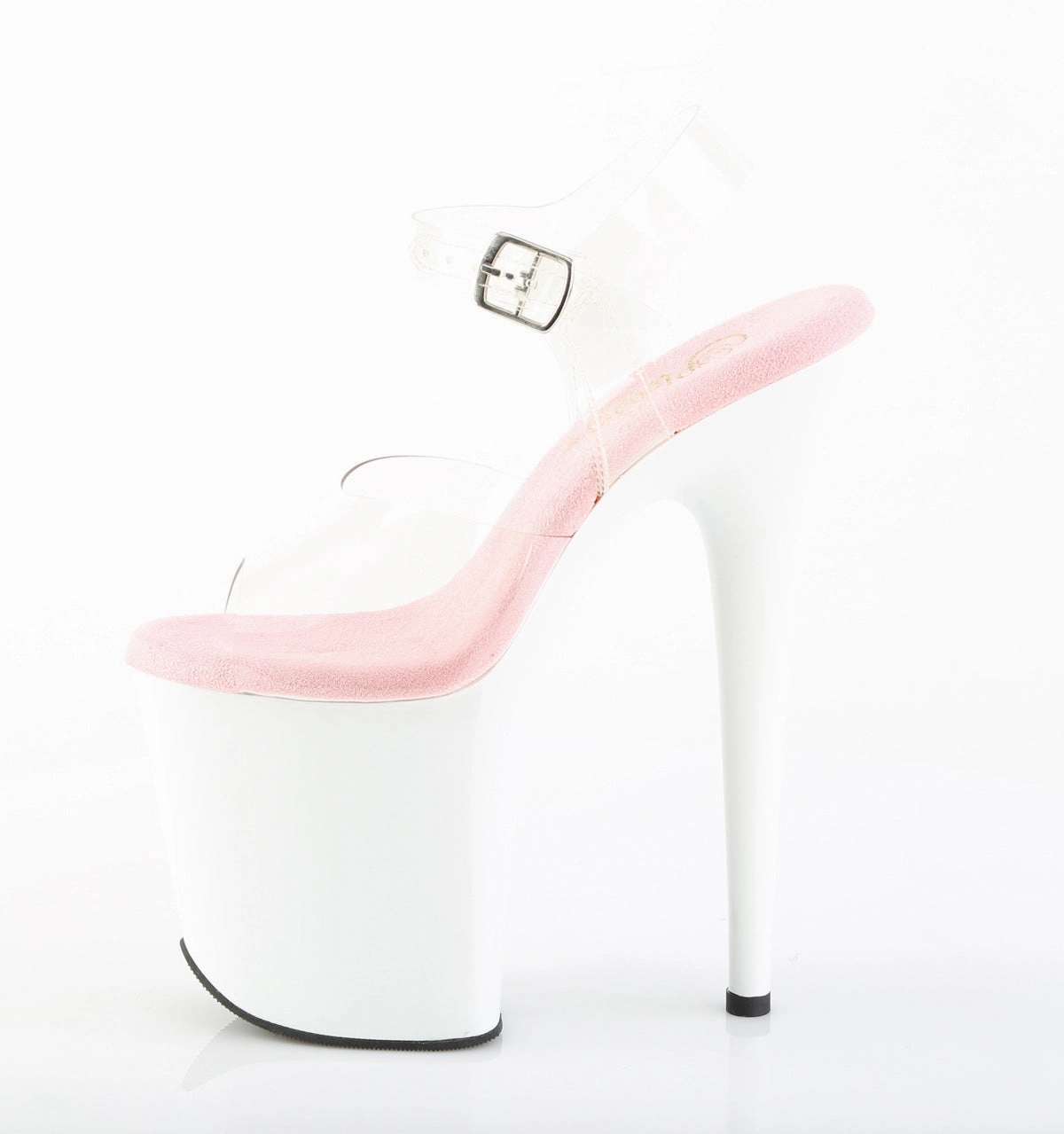 8 Inch Heel FLAMINGO-808 Clear Baby Pink White