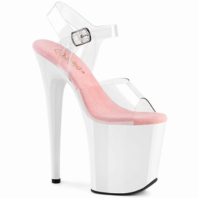 8 Inch Heel FLAMINGO-808 Clear Baby Pink White