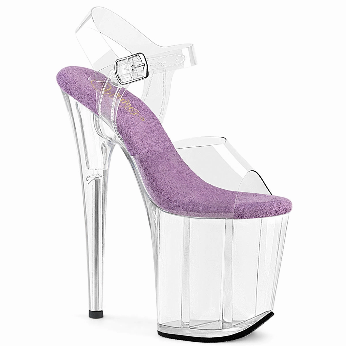 8 Inch Heel FLAMINGO-808 Clear Lavender Insole