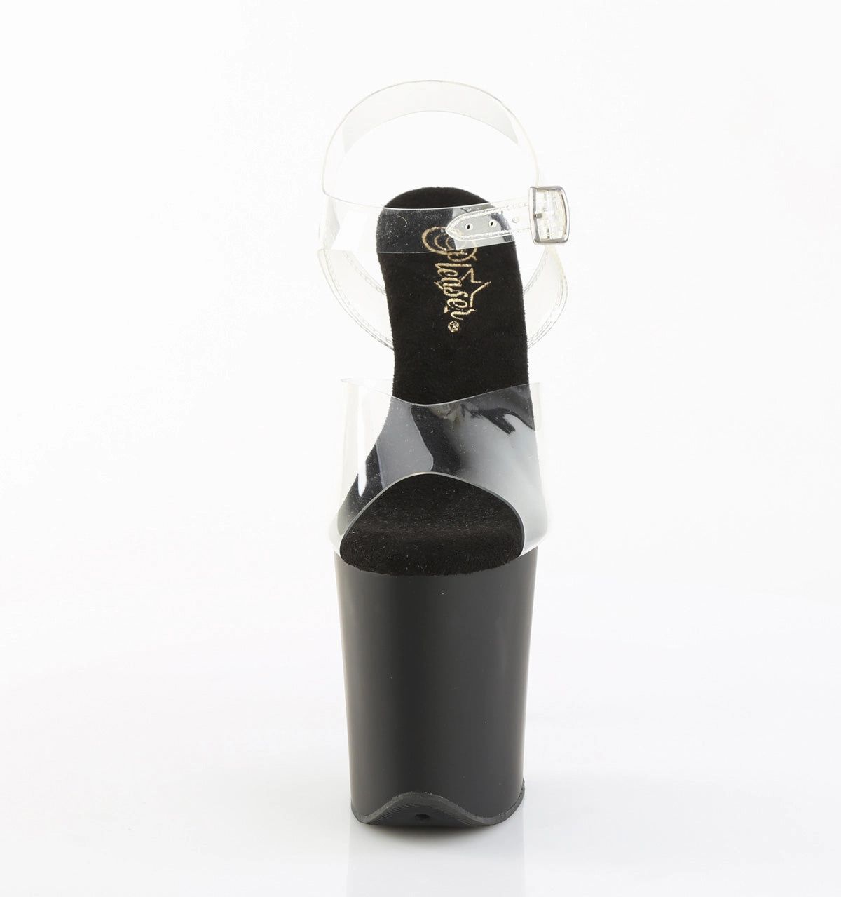 8 Inch Heel FLAMINGO-808 Clear Matte Black