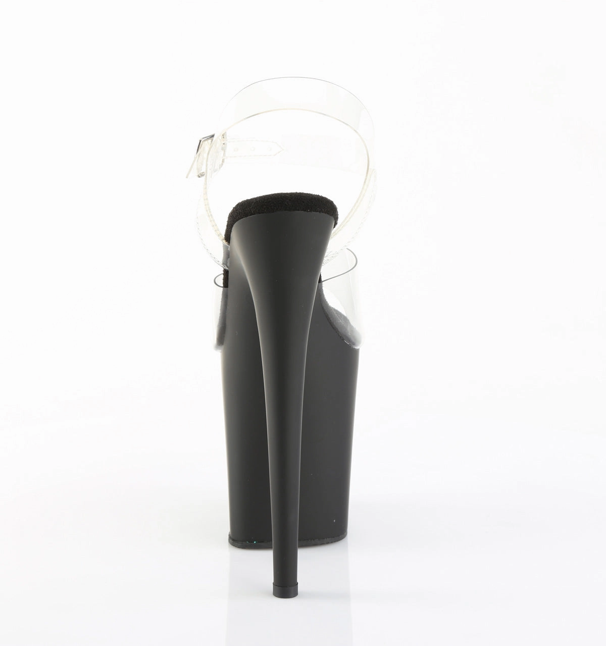 8 Inch Heel FLAMINGO-808 Clear Matte Black