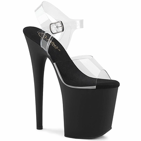 8 Inch Heel FLAMINGO-808 Clear Matte Black