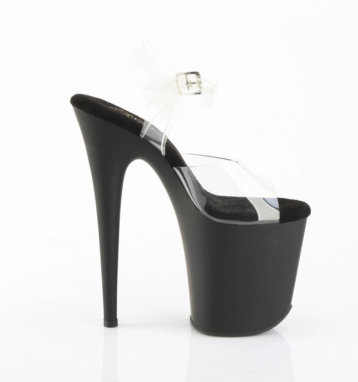 8 Inch Heel FLAMINGO-808 Clear Matte Black