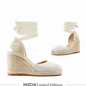 *Monaco 8 - Ivory Wedge Espadrilles