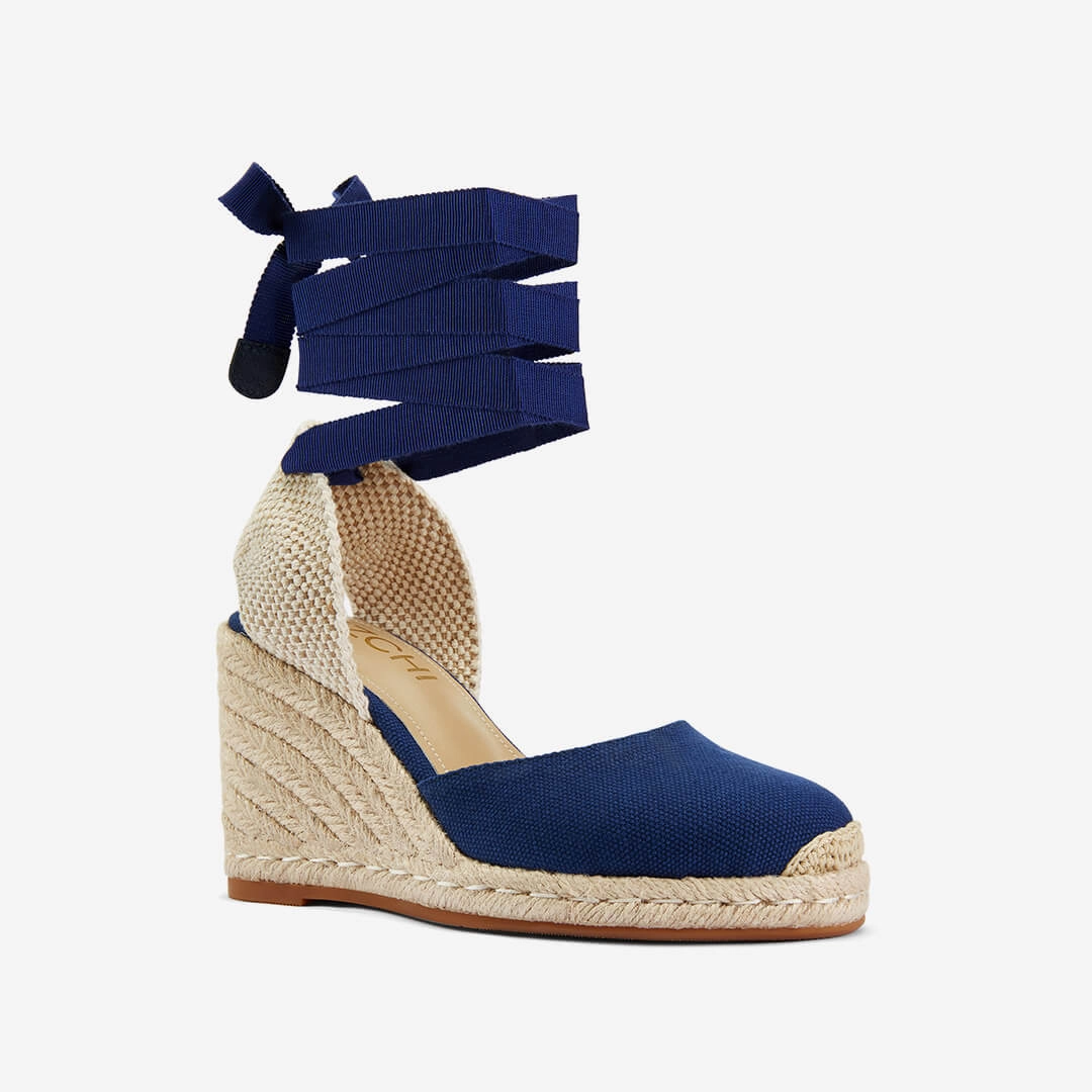 *Monaco 8 - Navy Wedge Espadrilles
