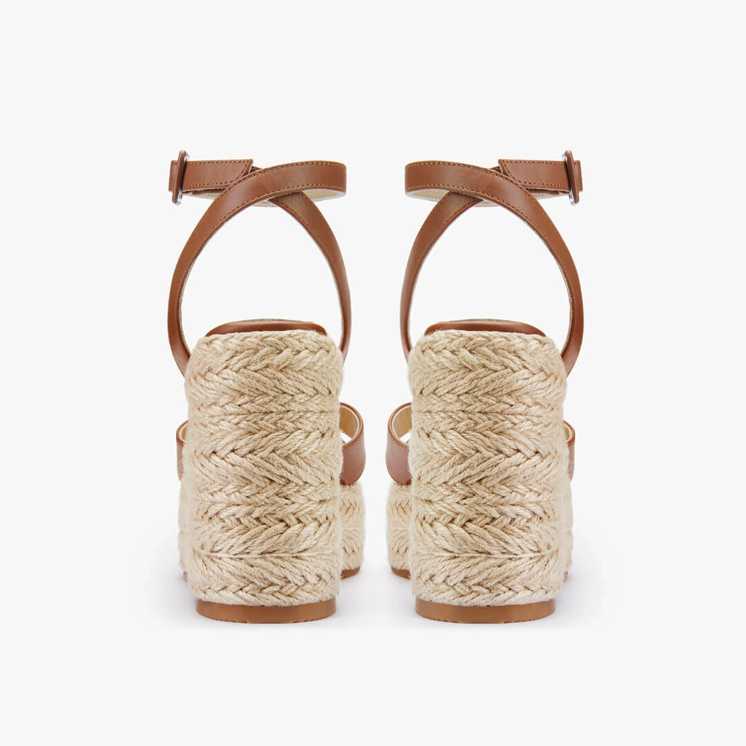 *SANLY - brown x-strap espadrille