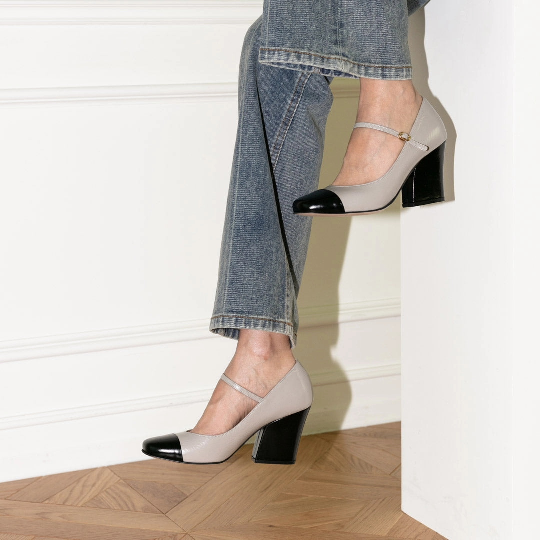 *UK size 2.5 - ROXY - wine, 8cm heels