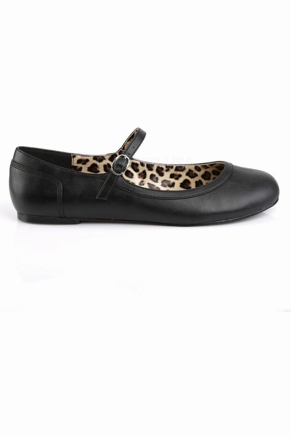 ANNA-02 Flat | Black Faux Leather