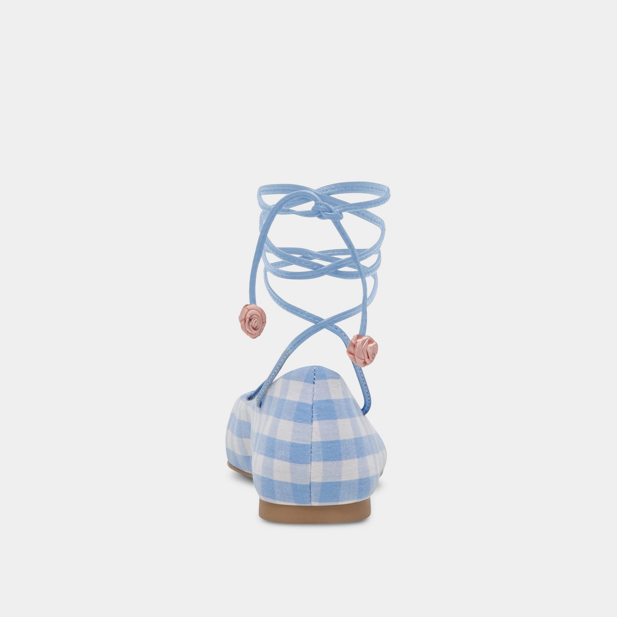 BEATE BALLET FLATS WHITE BLUE GINGHAM