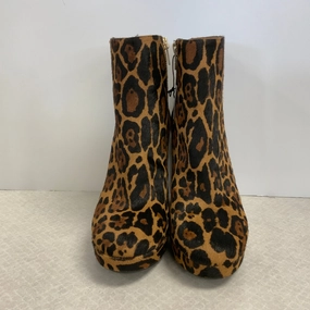 Boots Ankle Heels By Calvin Klein In Animal Print, Size: 7