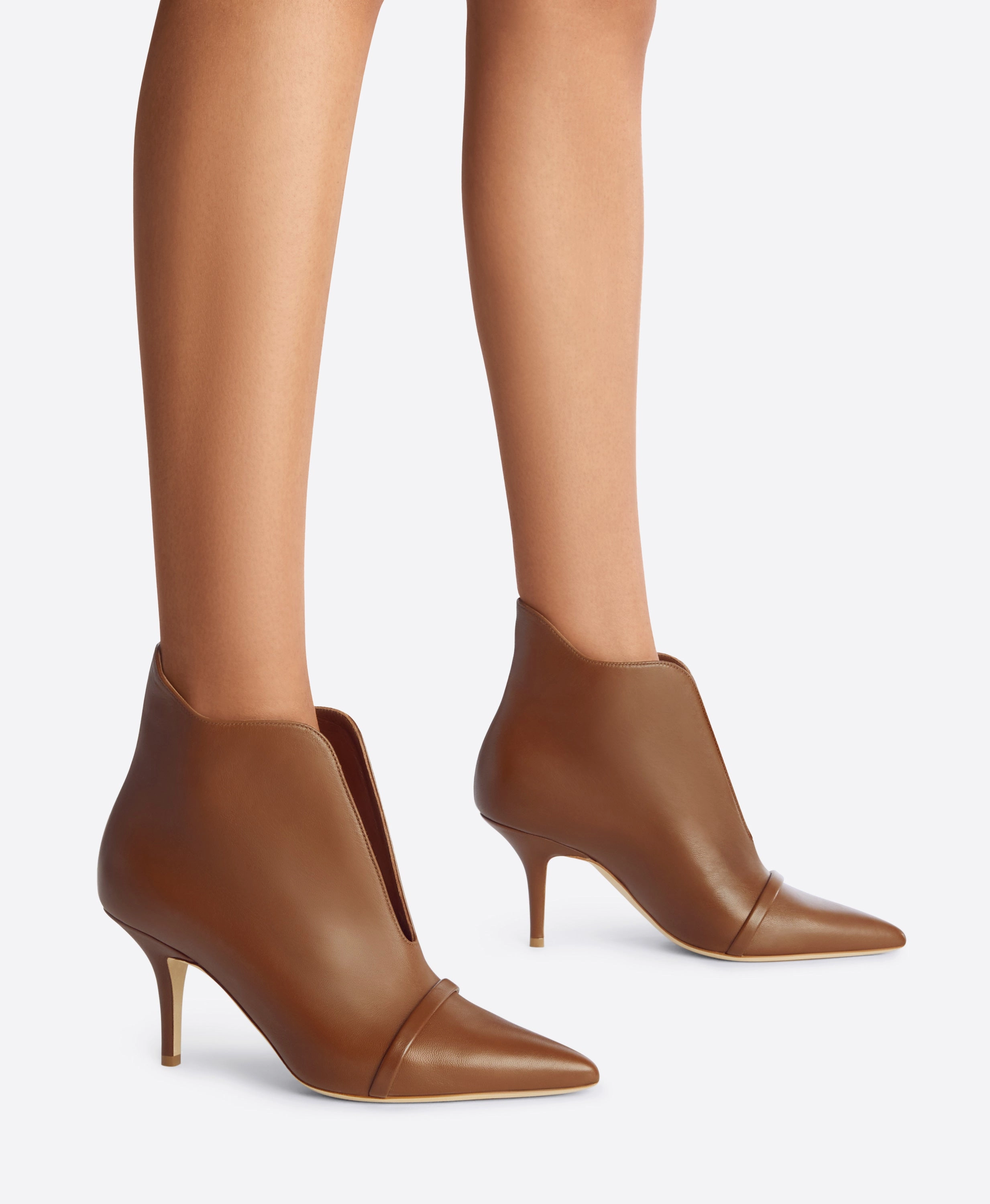 Cora 70 Brown Leather Ankle Boots