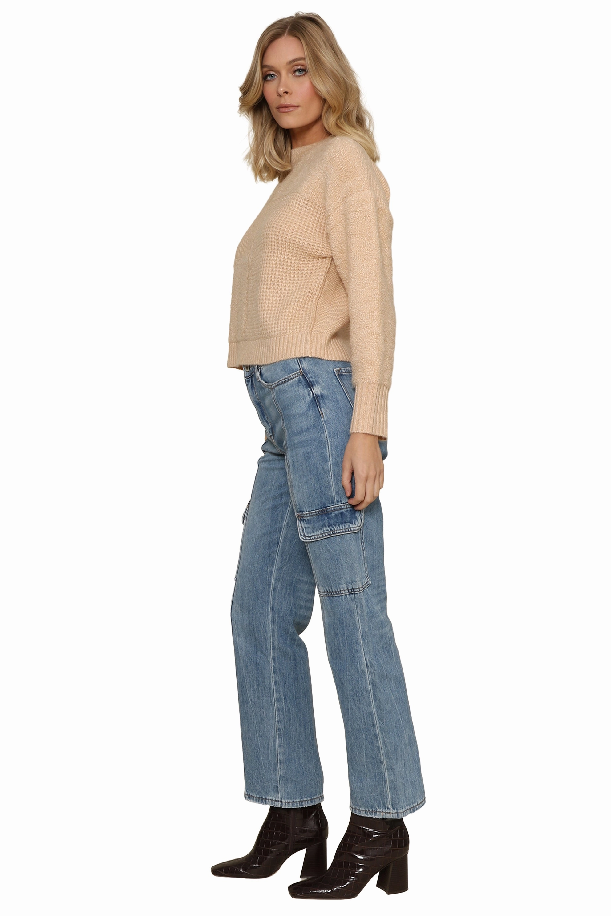 Crop Patchwork Boxy Sweater