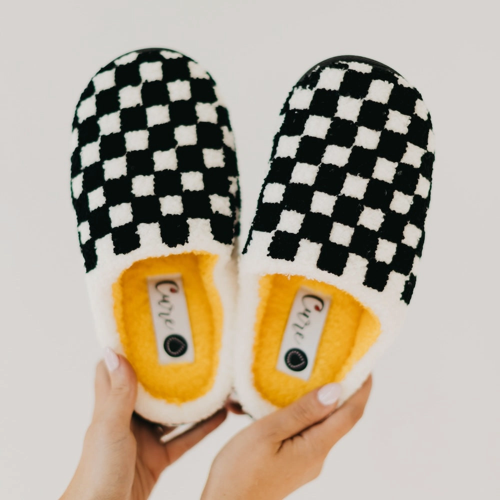 Cure x Beyond Type 1 Checkered Slippers **PINK FRIDAY PREORDER