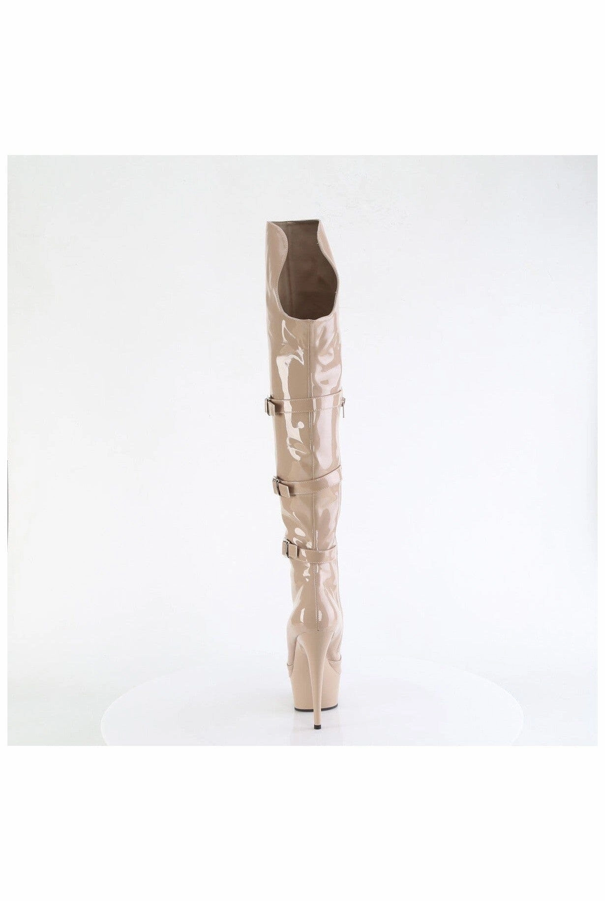 DELIGHT-3018 Nude Patent Knee Boot