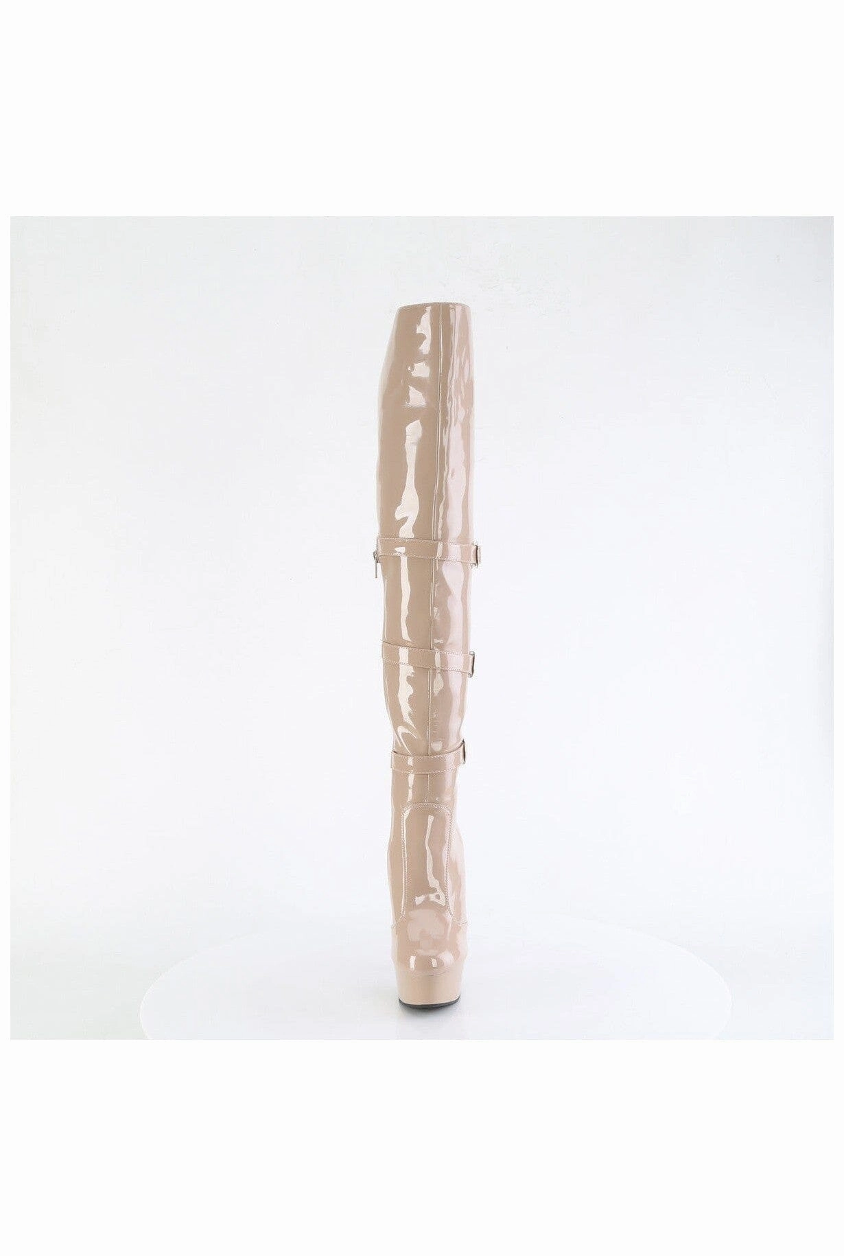 DELIGHT-3018 Nude Patent Knee Boot