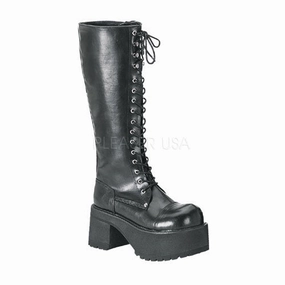 DEMONIA RANGER-302 Men's Black Pu Vegan Boots