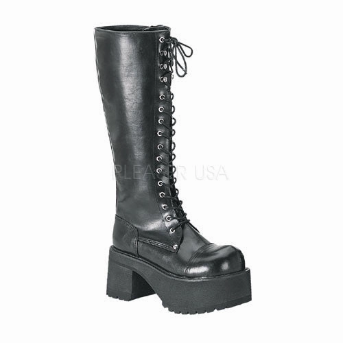 DEMONIA RANGER-302 Men's Black Pu Vegan Boots