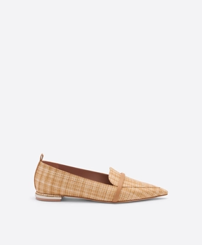 Dora Beige Raffia Loafers