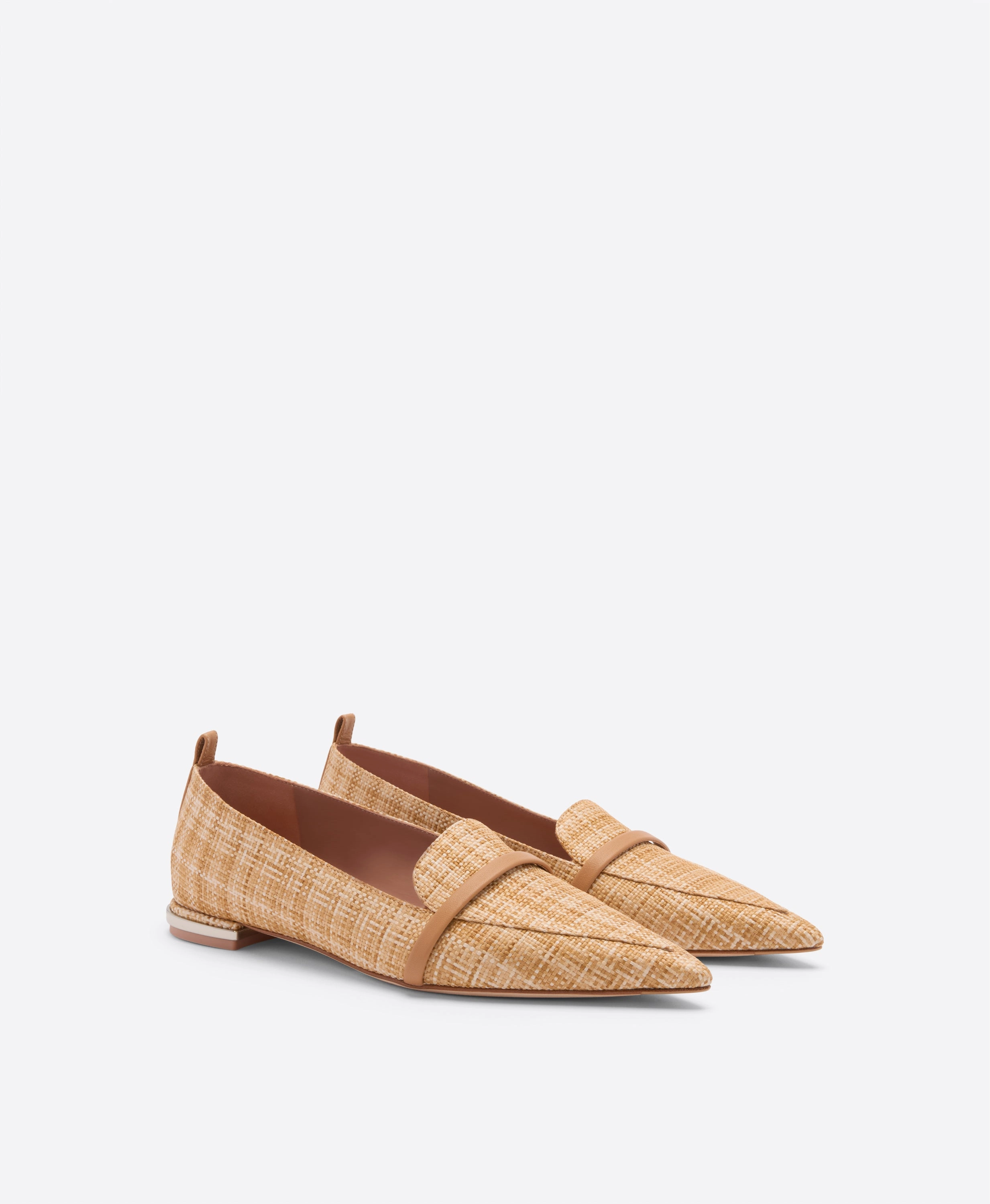 Dora Beige Raffia Loafers