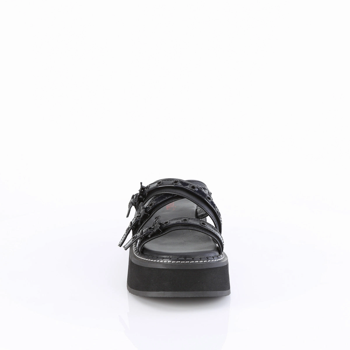 EMILY-07  Black Vegan Leather-Holo Patent