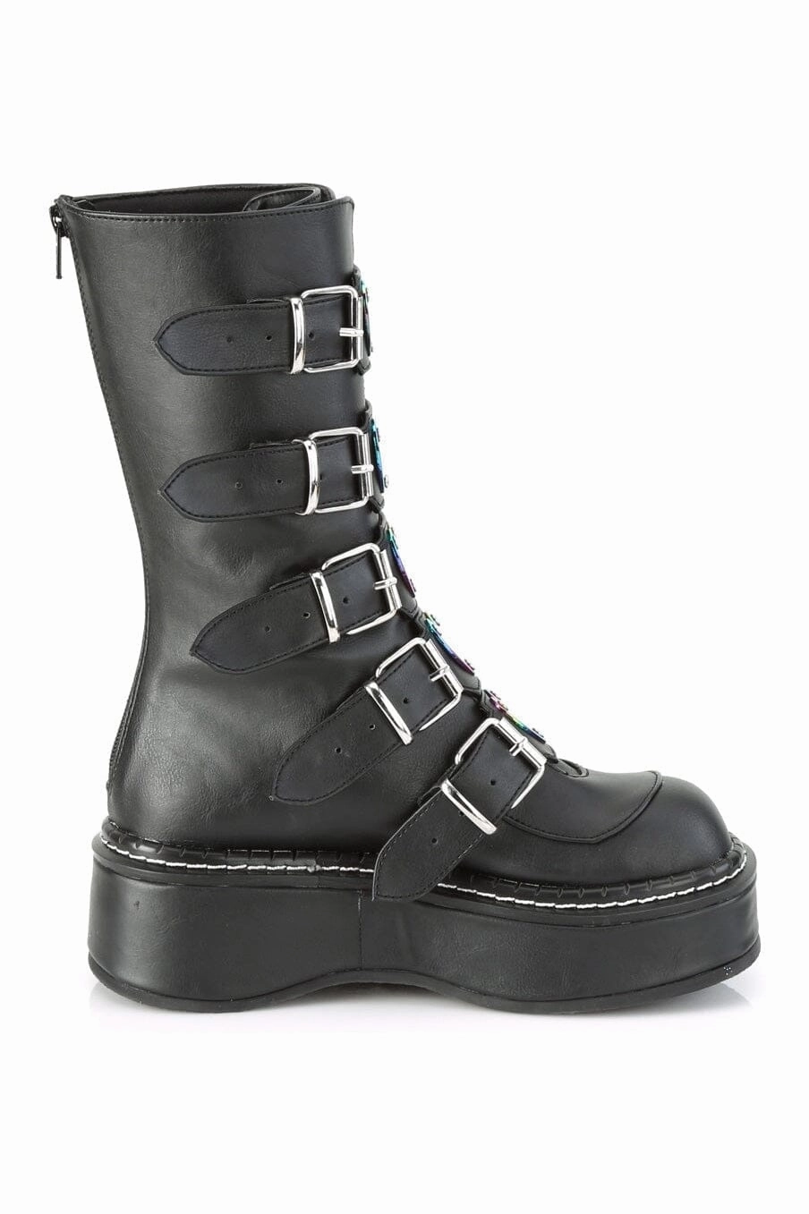 EMILY-330 Black Vegan Leather Knee Boot