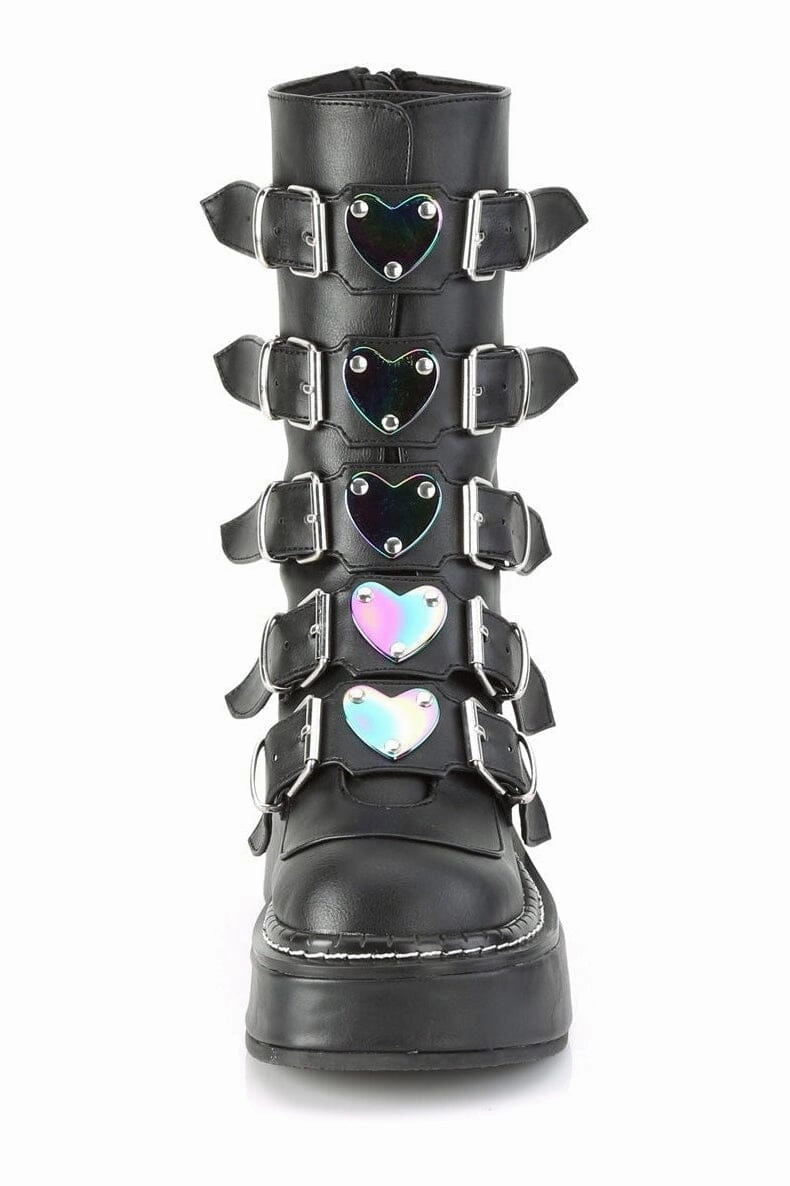 EMILY-330 Black Vegan Leather Knee Boot