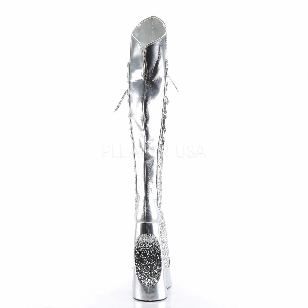 FABULOUS-3035  Silver Crinkle Patent-Glitter
