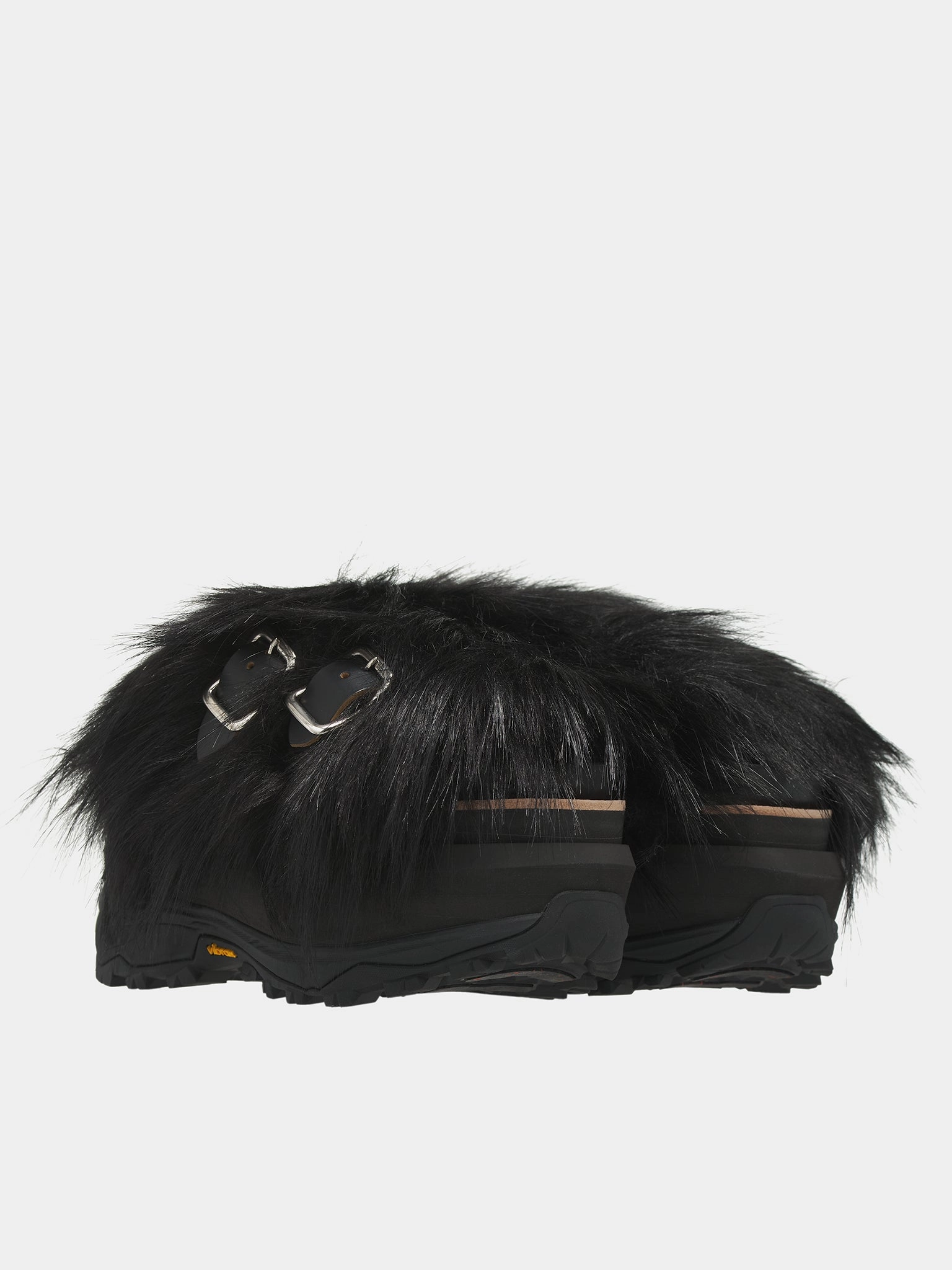 Faux Fur Sandals (24-07477-001-BLACK)