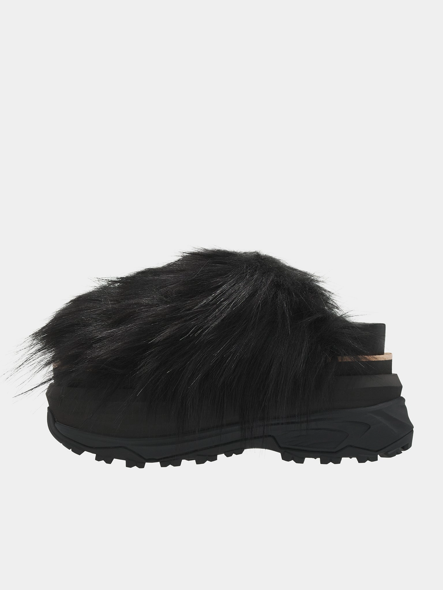 Faux Fur Sandals (24-07477-001-BLACK)