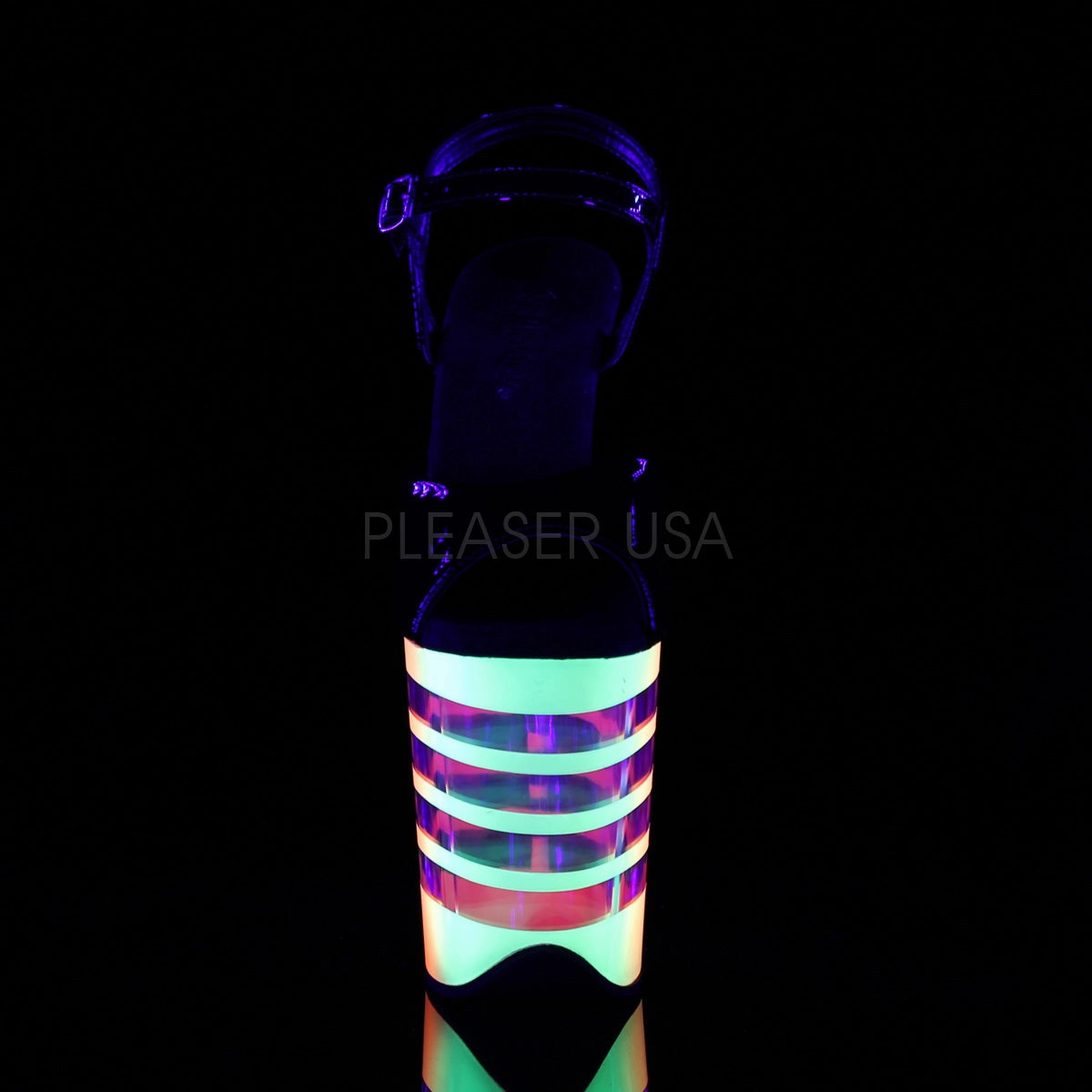 FLAMINGO-809UVLN  Black Patent/Neon Multi