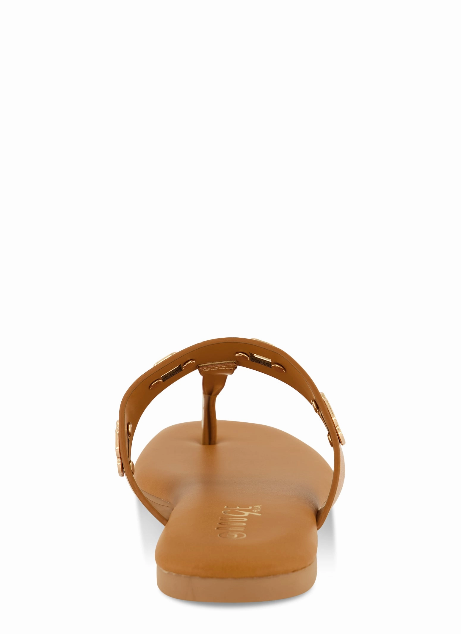 Geometric Metallic Eyelet Thong Slide Sandals