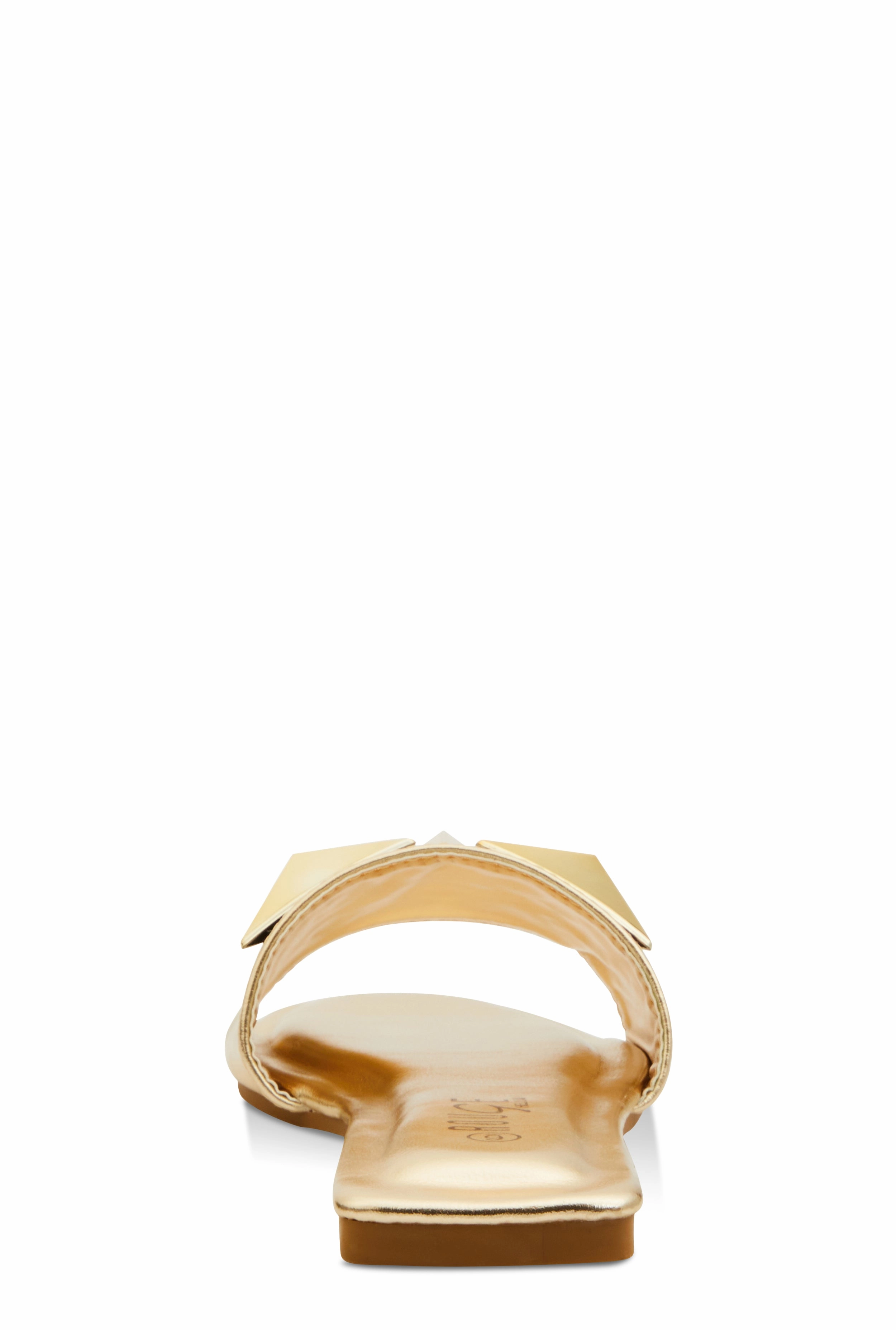 Geometric Metallic Pendant Slide Sandals