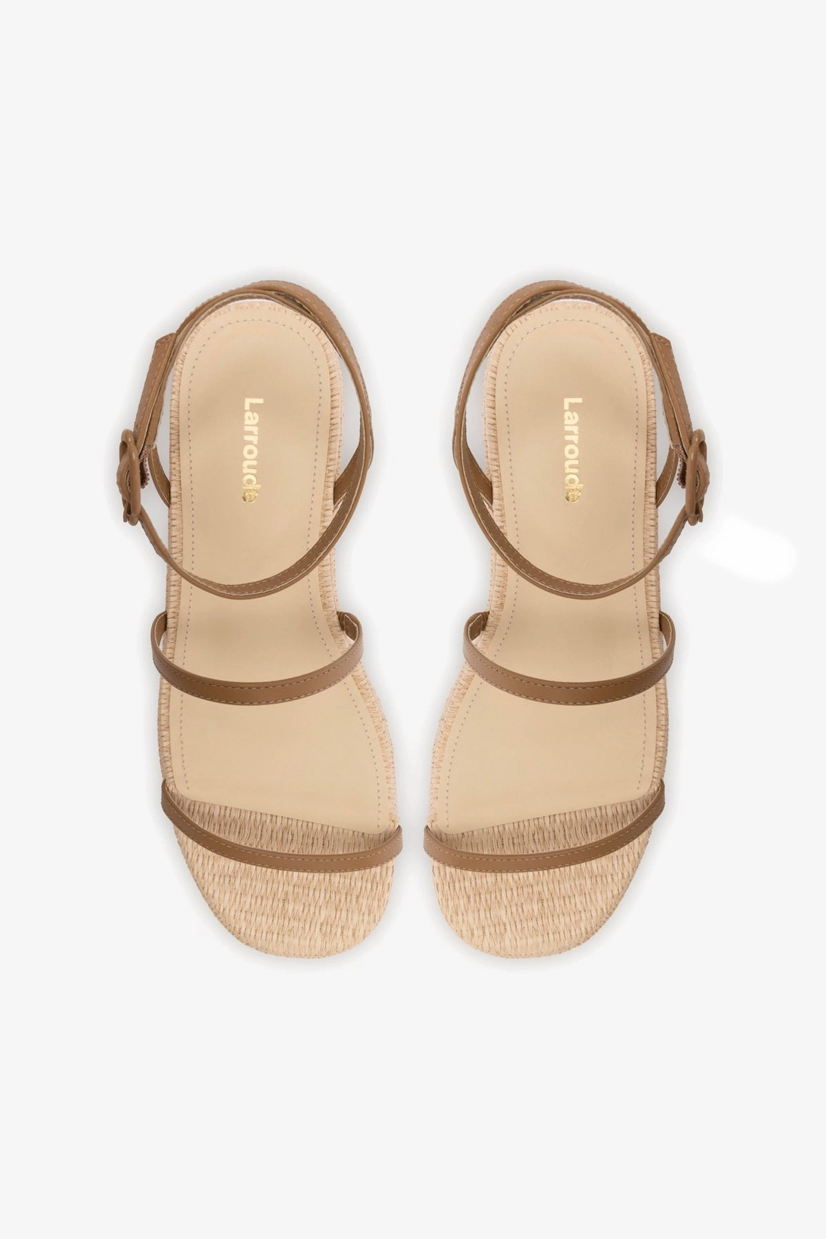 Gio Flatform Sandal In Natural Raffia and Hazelnut Trimming