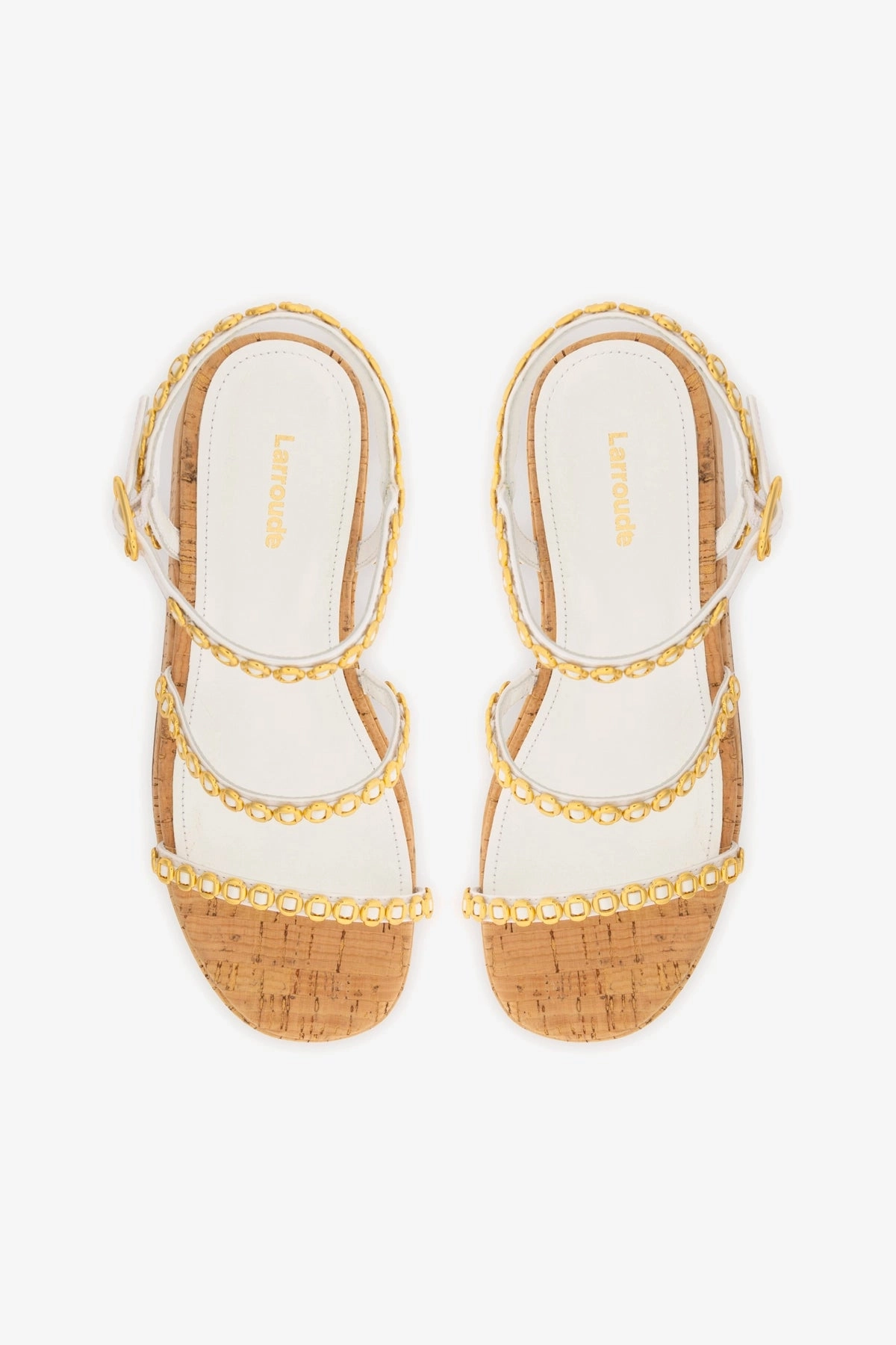 Gio Milanina Flatform In White Patent Leather and Natural Cork
