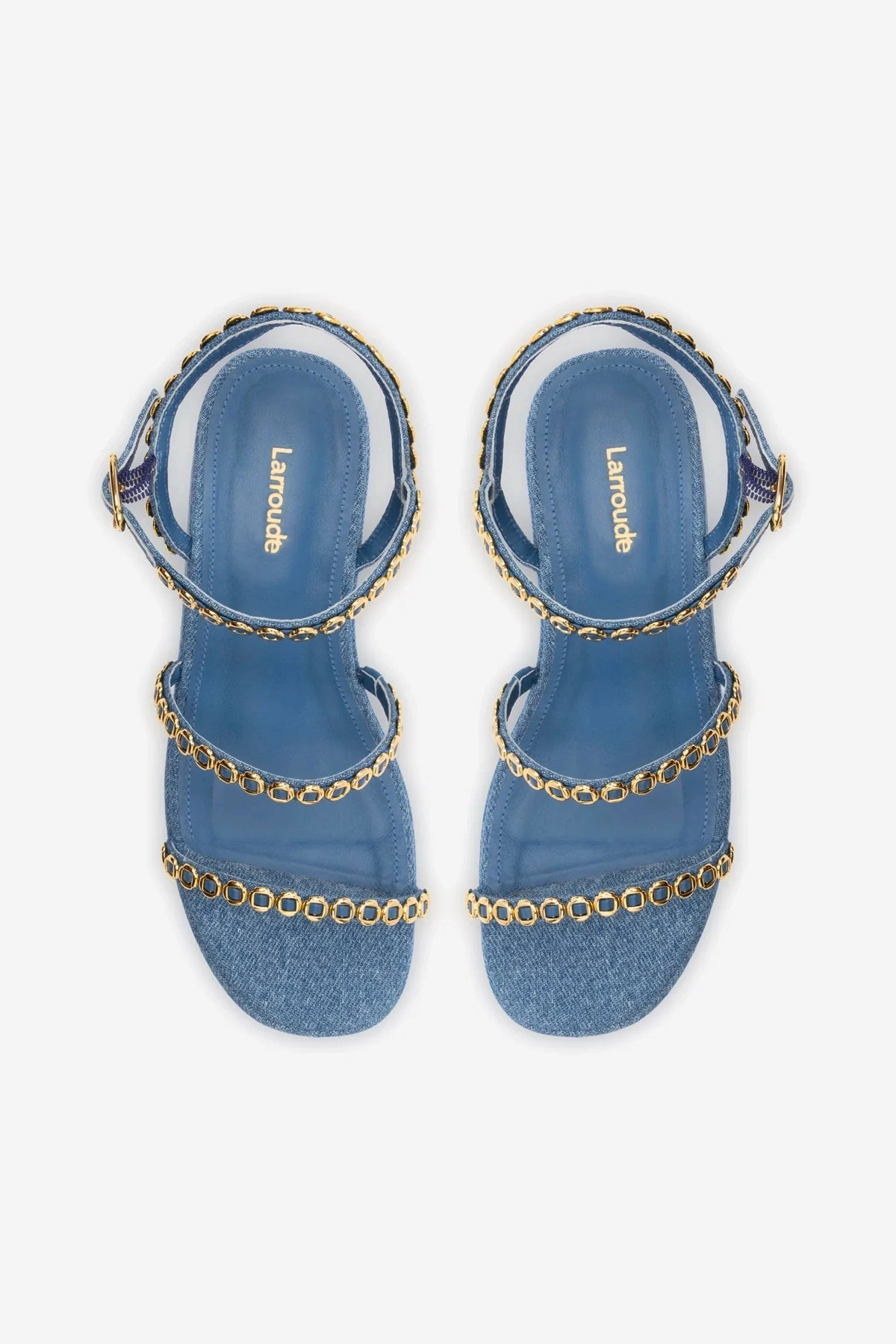 Gio Milanina Flatform Sandal In Blue Stoned Raffia