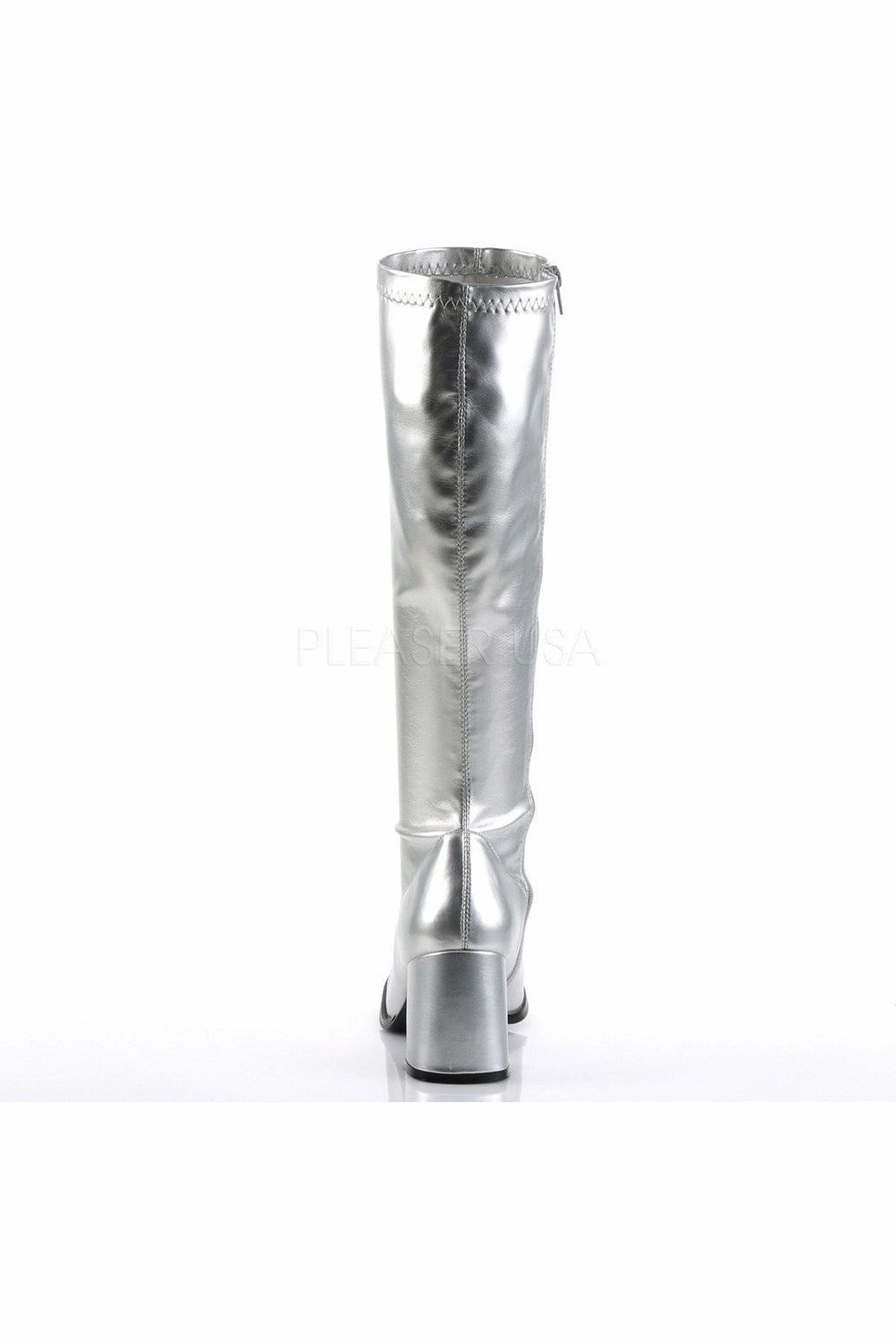 GOGO-300 Go Go Boot | Silver Faux Leather