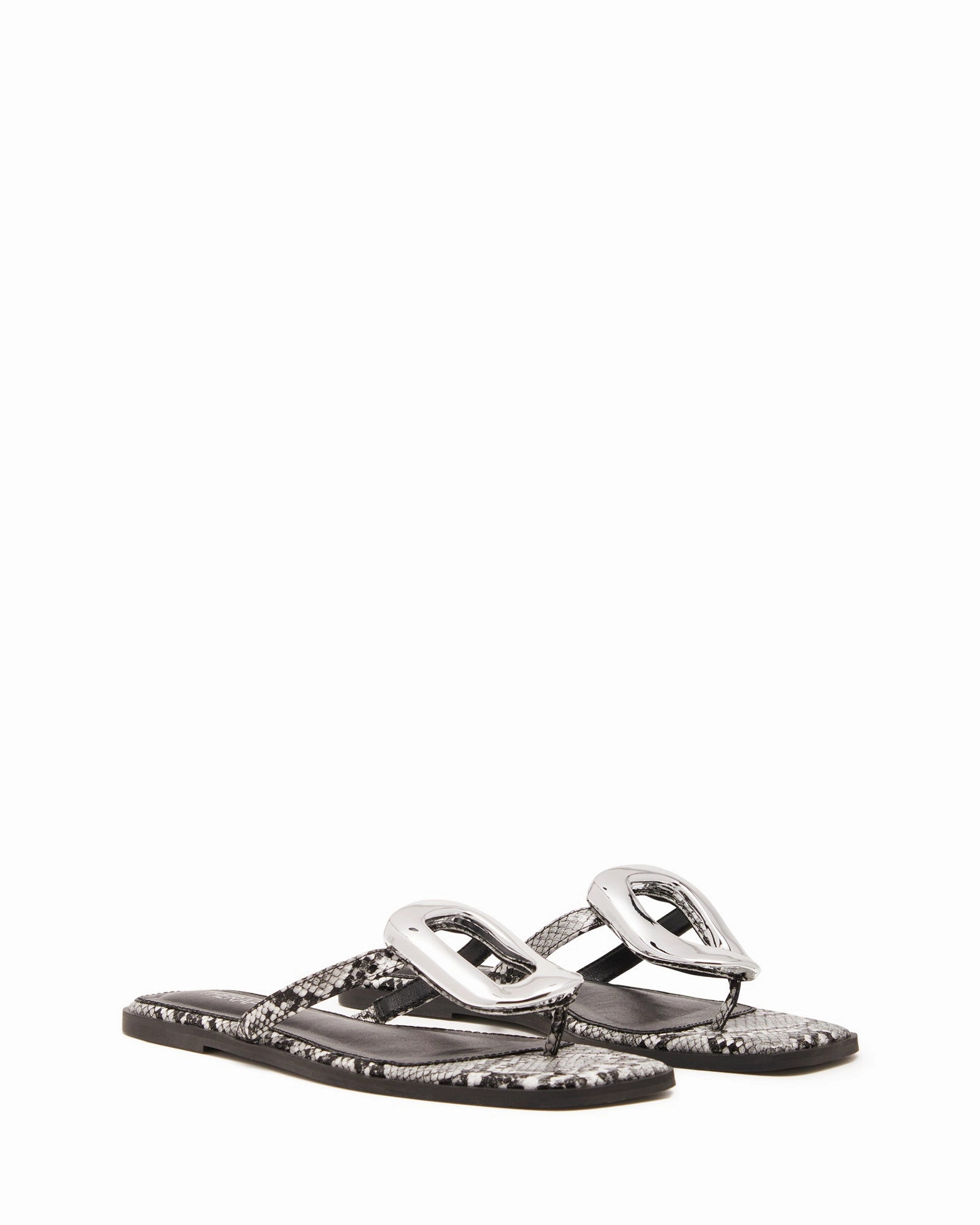 Guild Thong Sandal Black/White Snake