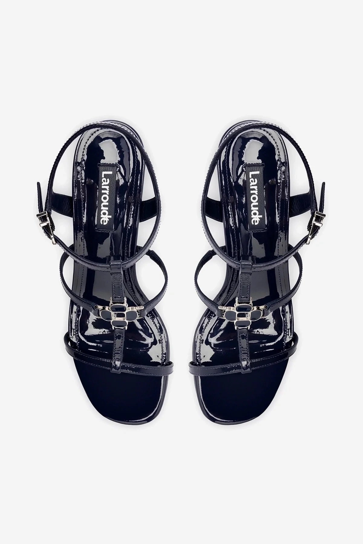 Hana Block In Navy Patent Leather
