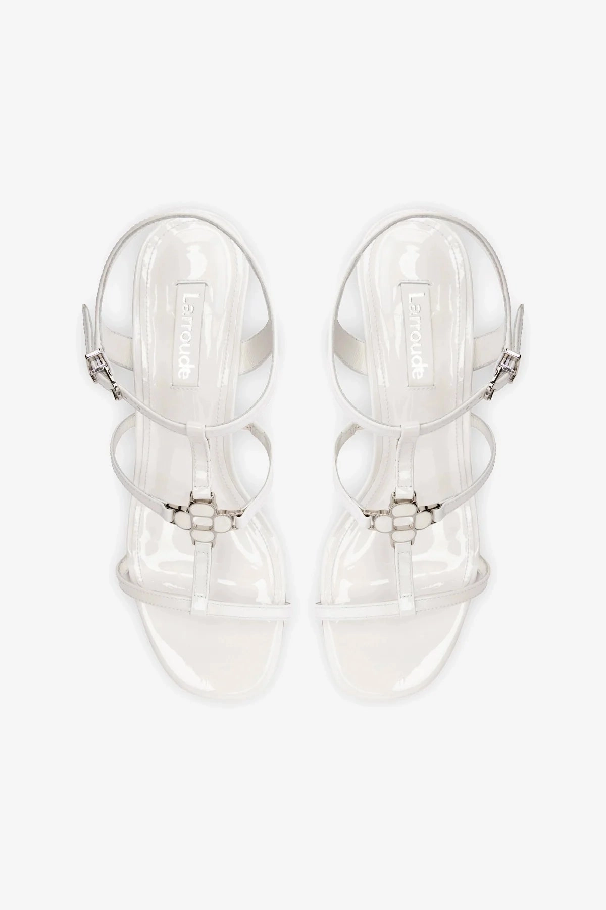Hana Block In White Patent Leather