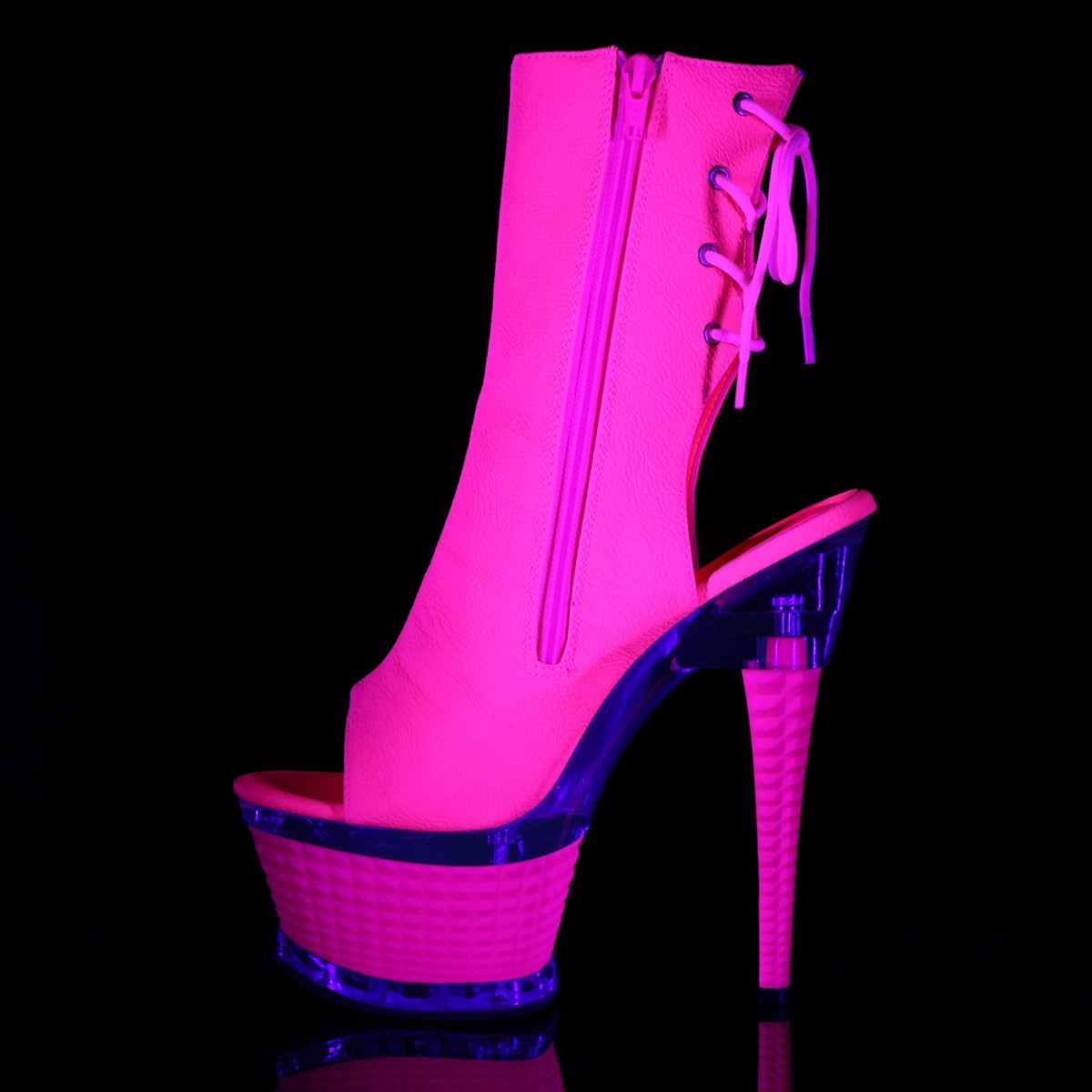 ILLUSION-1018UV  Neon Hot Pink Faux Leather/Hot Pink
