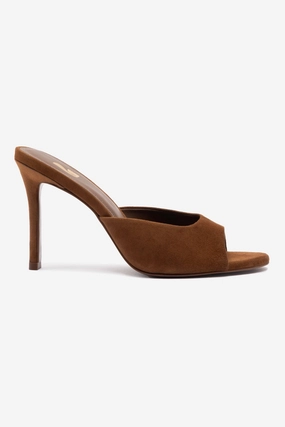 Jasmine Hi Mule In Burnt Umber Suede