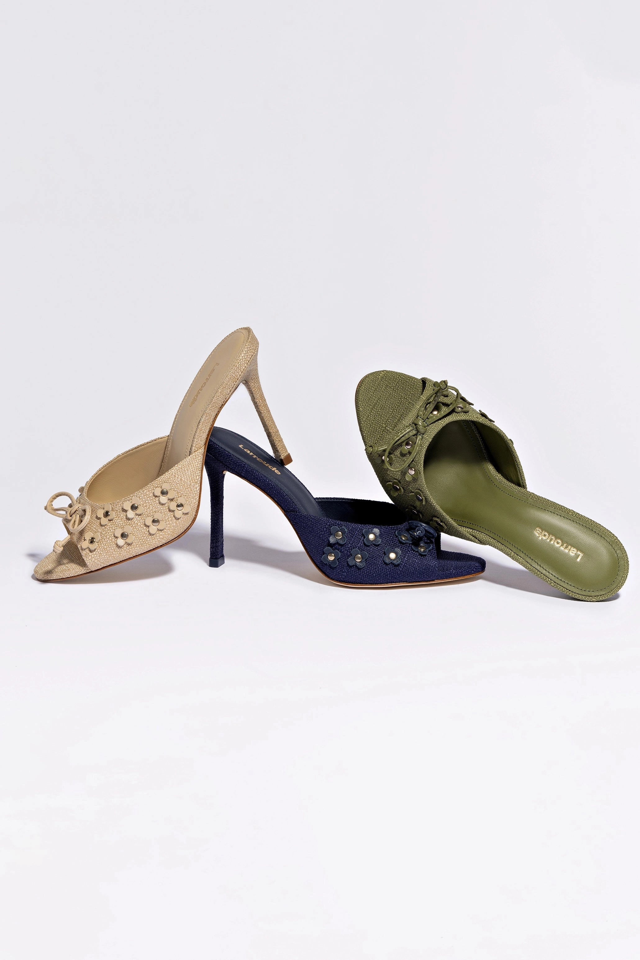 Jasmine Hi Mule In Navy Raffia