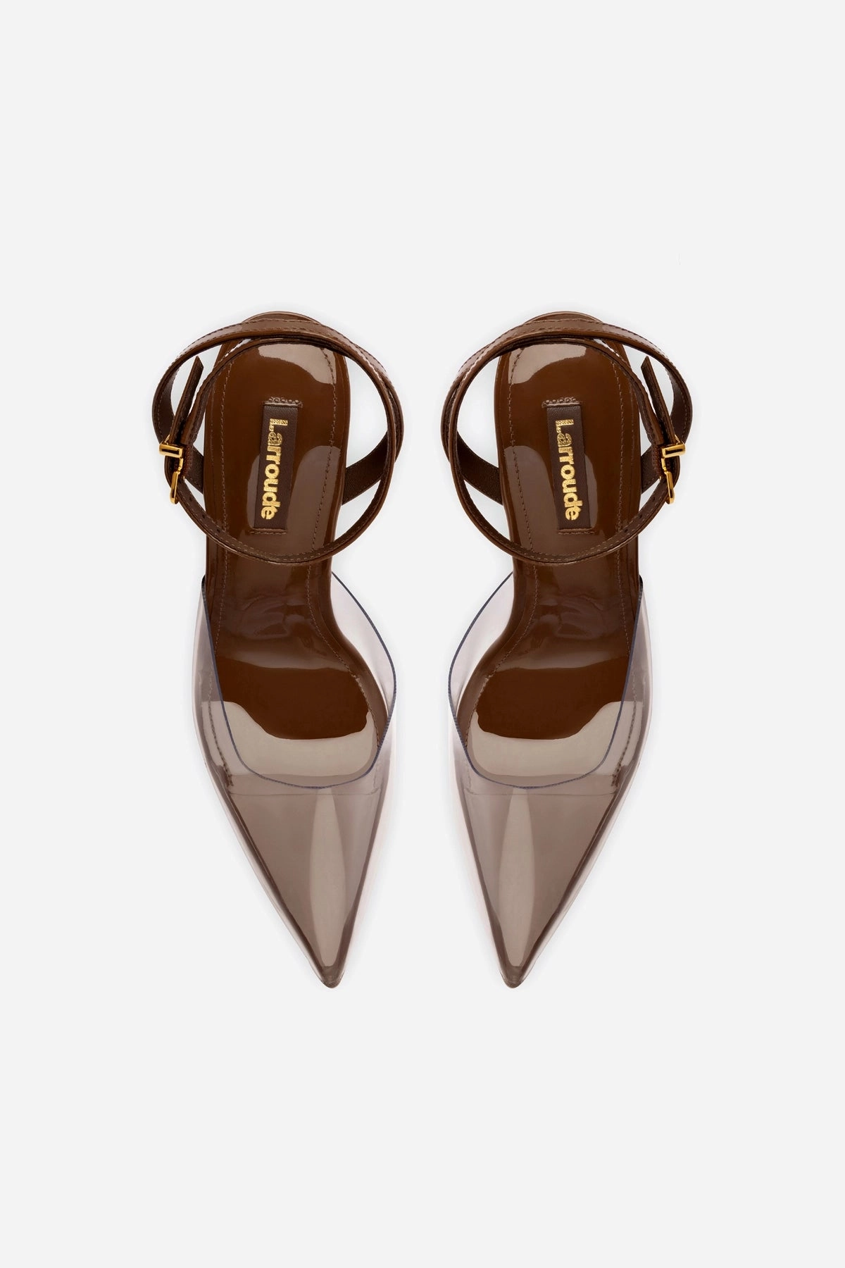 Kim Wedge Pump In Burnt Umber Leather and Vinyl