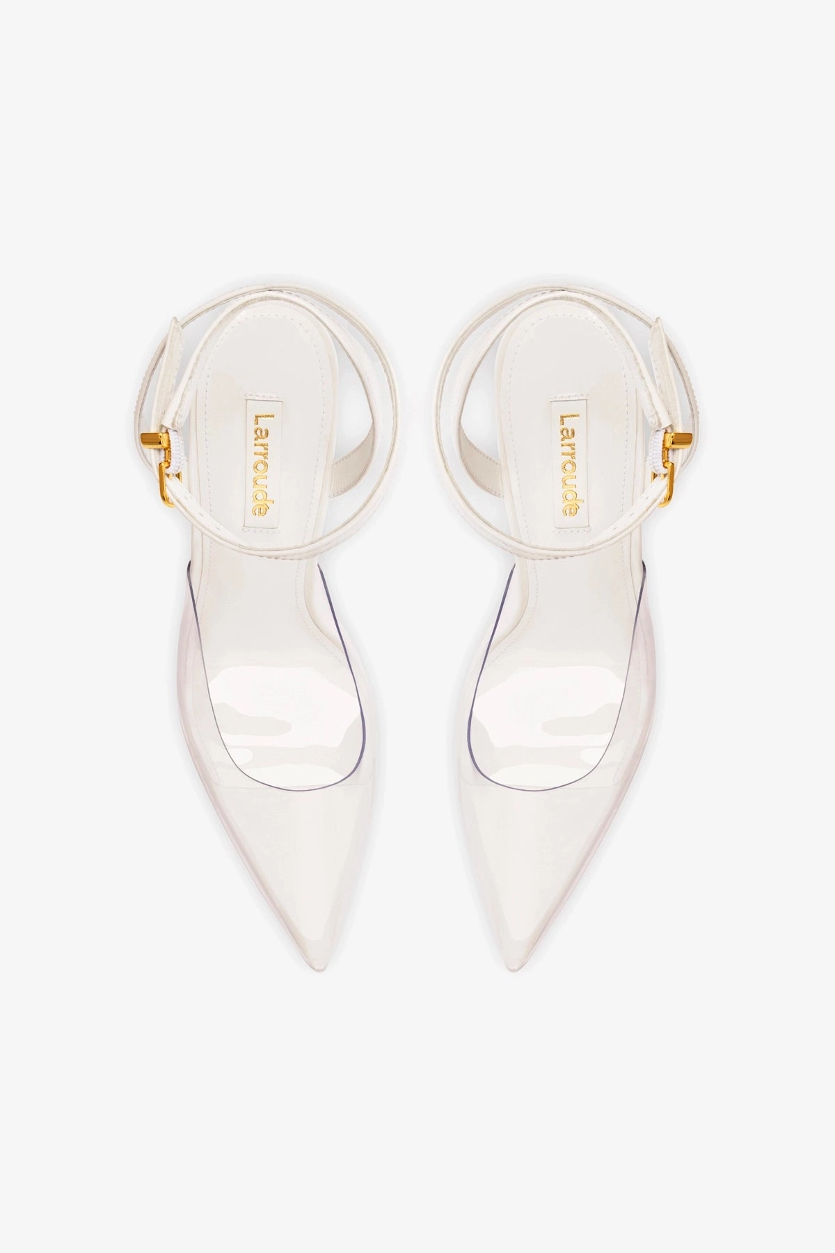 Kim Wedge Pump In White Leather and Vinyl