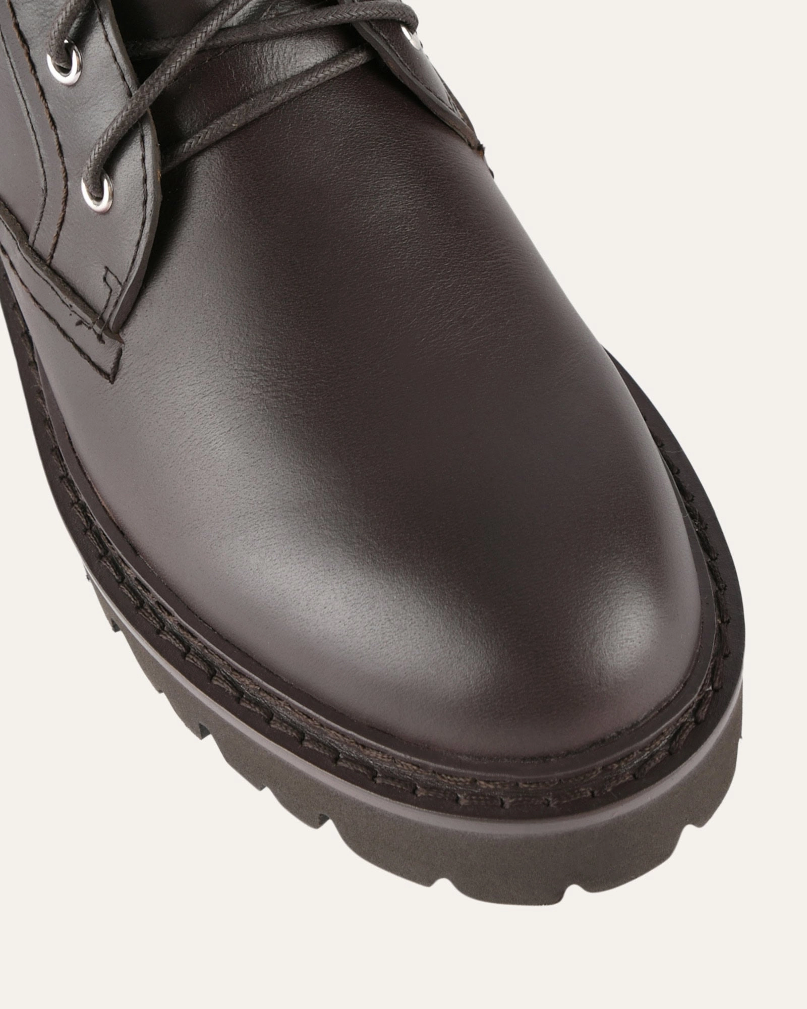 KODA FLAT ANKLE BOOTS CACAO LEATHER