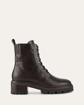 KODA FLAT ANKLE BOOTS CACAO LEATHER
