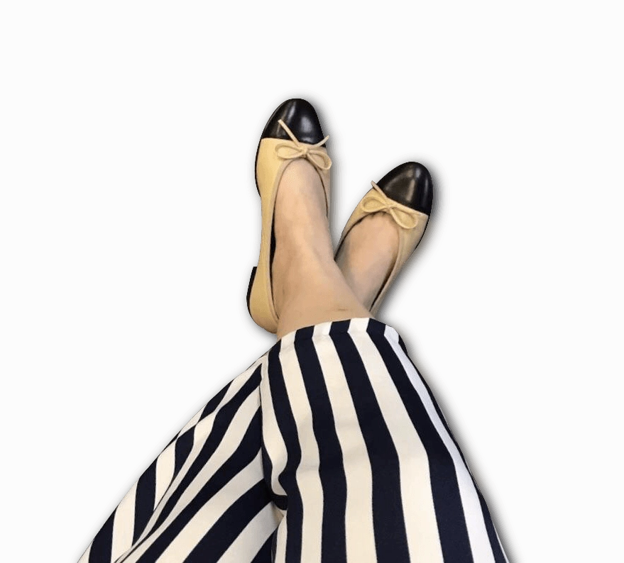 Lambskin Two Tone Bow Ballet Flats