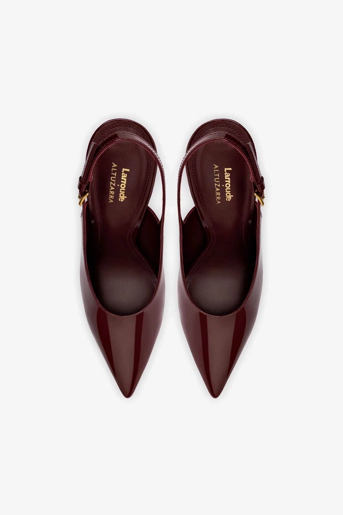 Larroudé x Altuzarra Pump In Burgundy Patent Leather